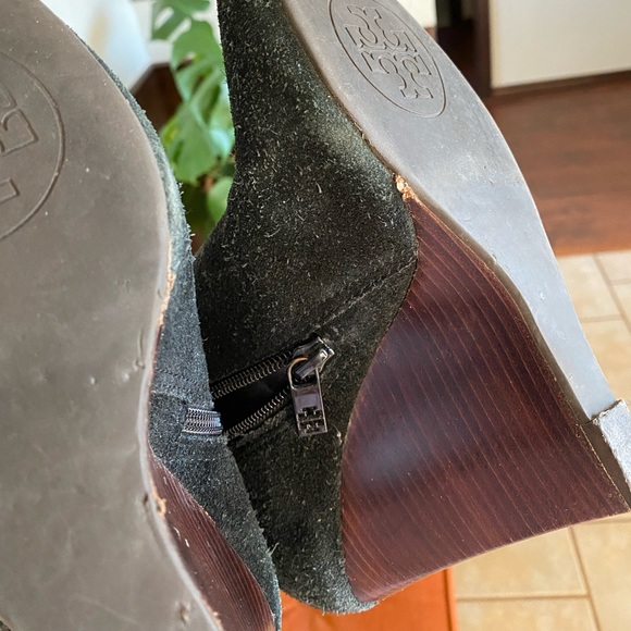 Tory Burch Suede Wedge Ankle Boots - Picture 13 of 15